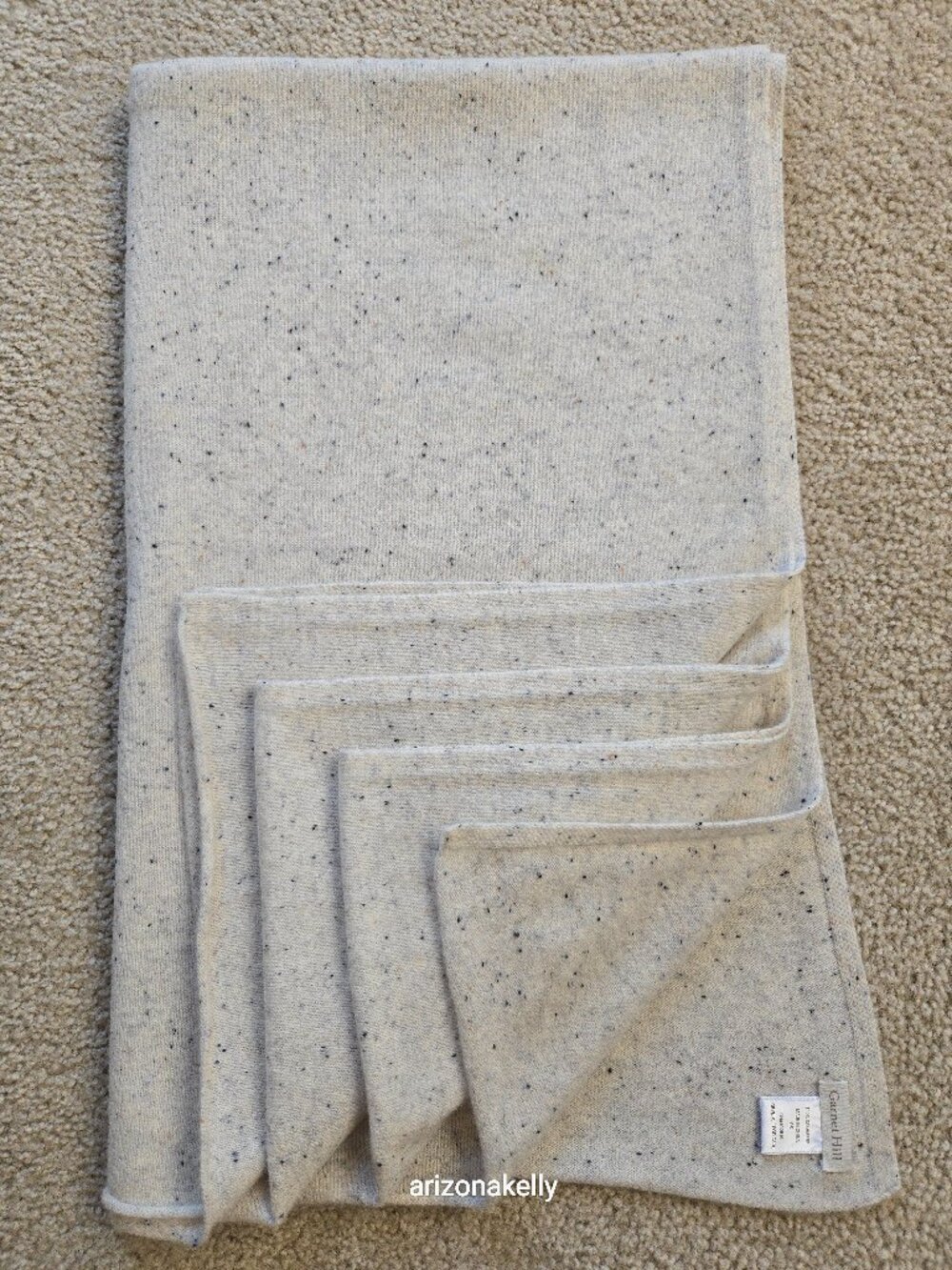 NWOT Garnet Hill Cashmere Scarf Wrap Oatmeal Speckle